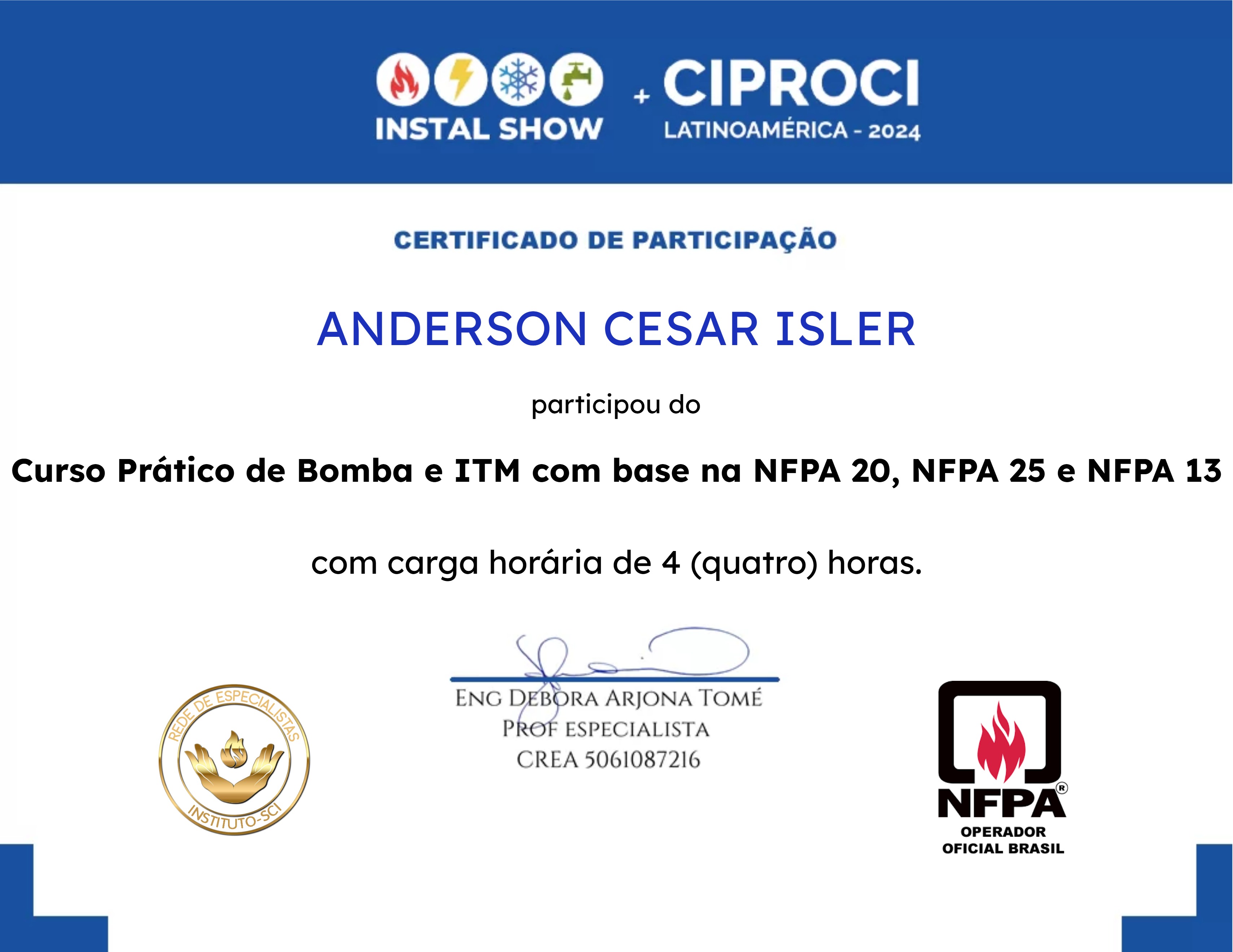 Curso Prático de Bomba e ITM com base na NFPA 20, NFPA 25 e NFPA 13